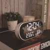 Dual USB Digital Setting Charging Temperature Moisture Meter Mirror LED Alarm Clock