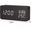 Baby Room Humidity Alarm Clock Wooden Clock Led Luminous Silent Alarm Clock Multifunctional Electronic Clock