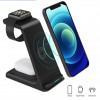 Vertical Three-in-one Wireless Charger 15W Fast Charge Dual-coil Desktop Stand Wireless Charger