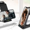 Vertical Three-in-one Wireless Charger 15W Fast Charge Dual-coil Desktop Stand Wireless Charger