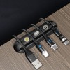 Desktop charging magnetic data cable organizer