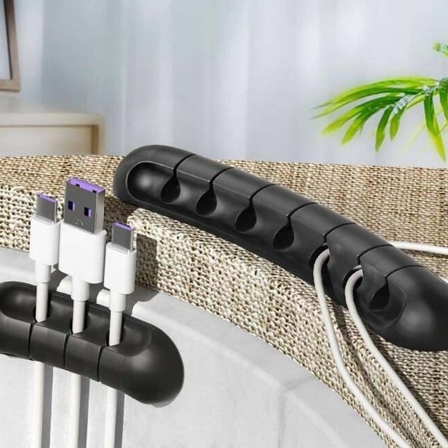 Self-adhesive Power Cord Fixed Clip Data Cable Card Silicone Desktop Cable Organizer
