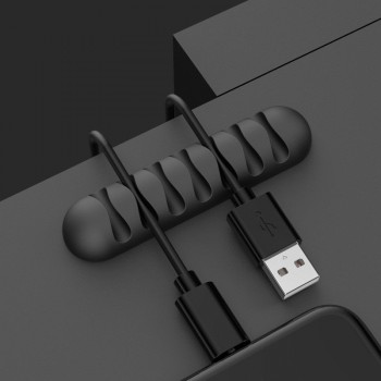 Smart Cable Holder Silicone Flexible Cable Winder Wire Organizer Holder Cord Management Clip For USB Earphone Network Cable