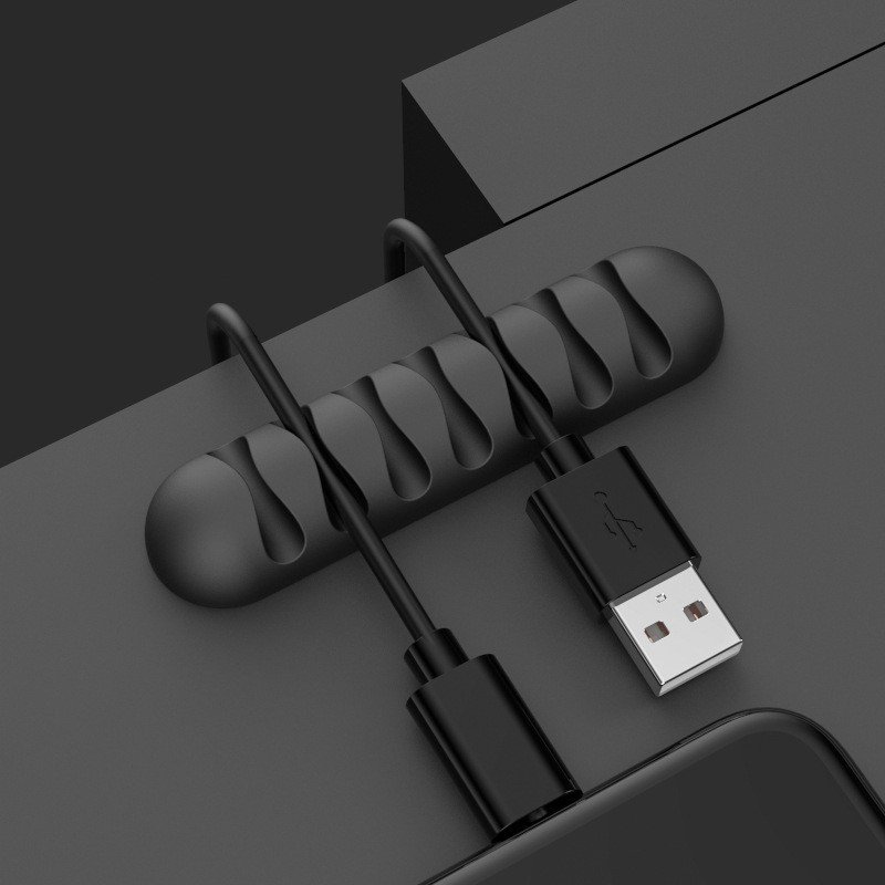 Smart Cable Holder Silicone Flexible Cable Winder Wire Organizer Holder Cord Management Clip For USB Earphone Network Cable