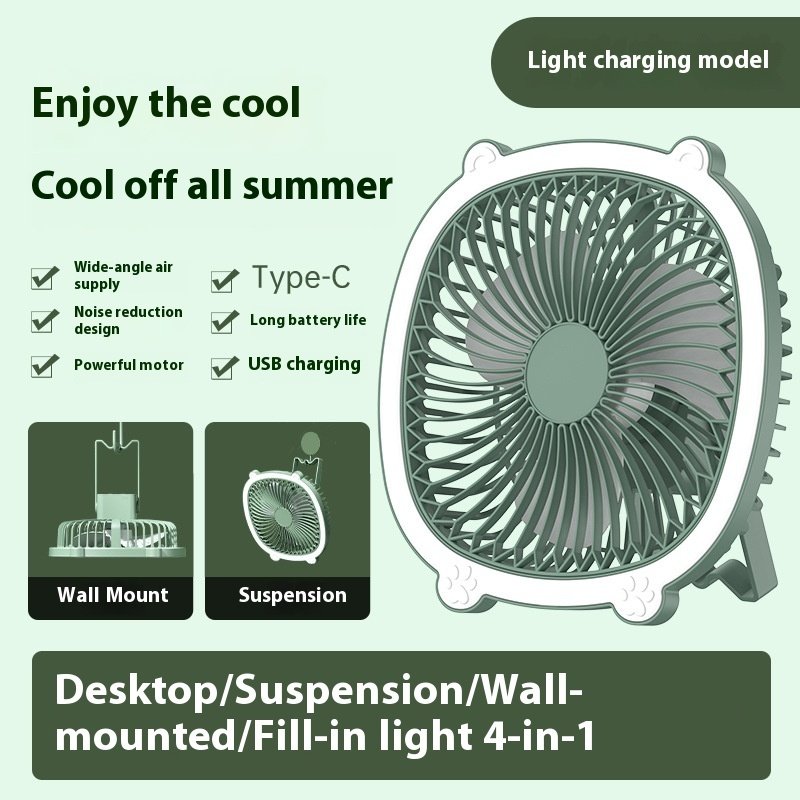 Desktop Night Light Fan Wall Hanging Household Mini Little Fan