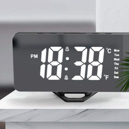 Student Digital Mirror Seat Children Intelligent Electronic Voice Control Desktop Clock Plug-in