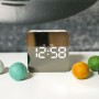 Digital Alarm Clock Night Light Thermometer Mirror