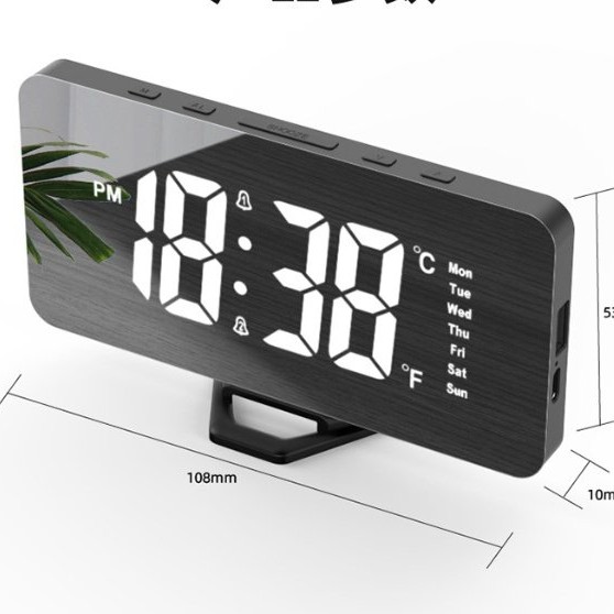 Student Digital Mirror Seat Children Intelligent Electronic Voice Control Desktop Clock Plug-in