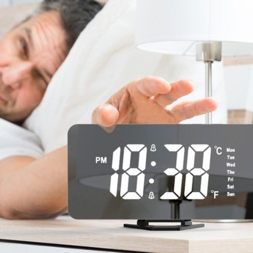 Student Digital Mirror Seat Children Intelligent Electronic Voice Control Desktop Clock Plug-in
