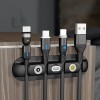 Desktop charging magnetic data cable organizer