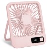 3 Colors Options -- 1Pc Mini Desktop Cooling Fan Rechargeable Battery Powered Personal Fan Speed Adjustment Strong Airflow Quiet Travel Fan With LCD Display For Home Office Travel