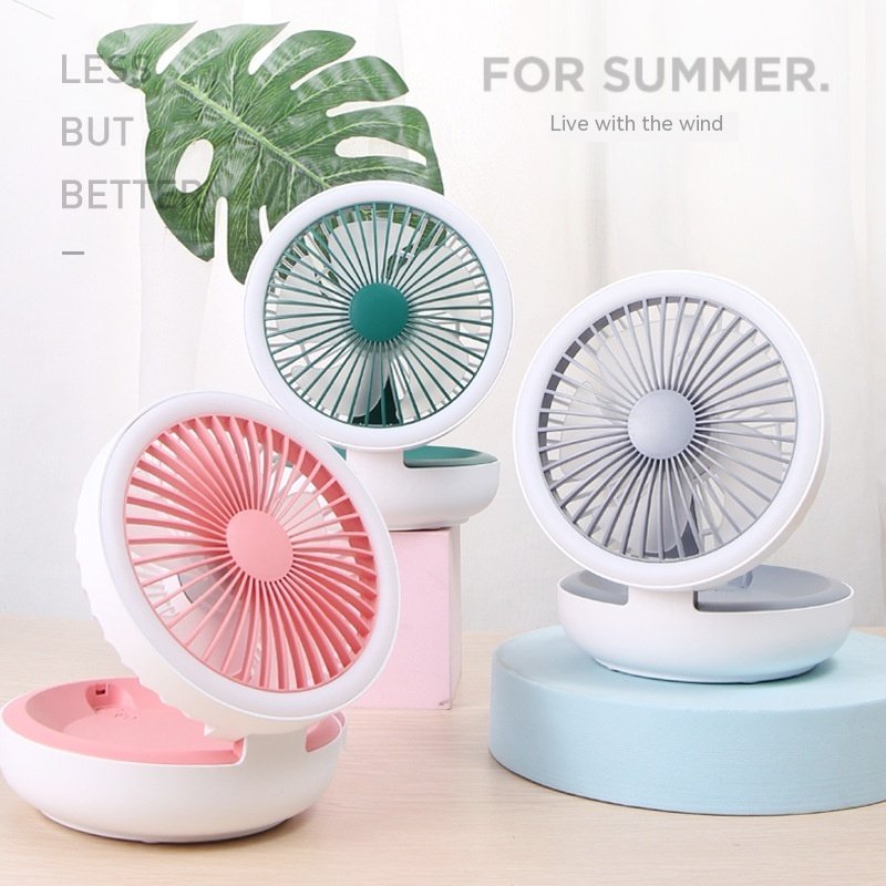 Dormitory Office Multi-angle Foldable Desktop Night Light Little Fan