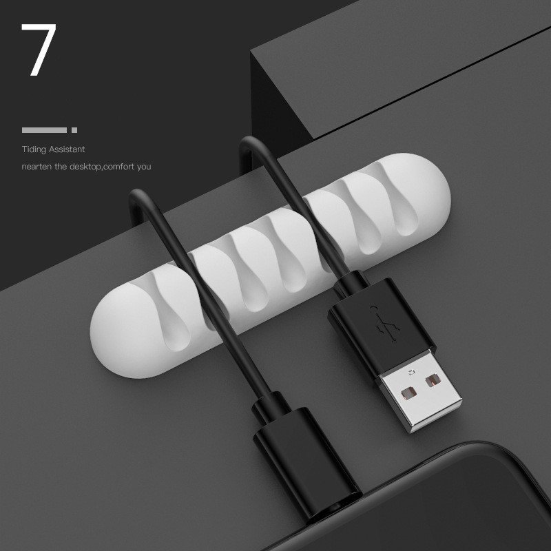 Smart Cable Holder Silicone Flexible Cable Winder Wire Organizer Holder Cord Management Clip For USB Earphone Network Cable