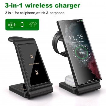Three-in-one Folding Line Charger 15W Portable Wireless Charger