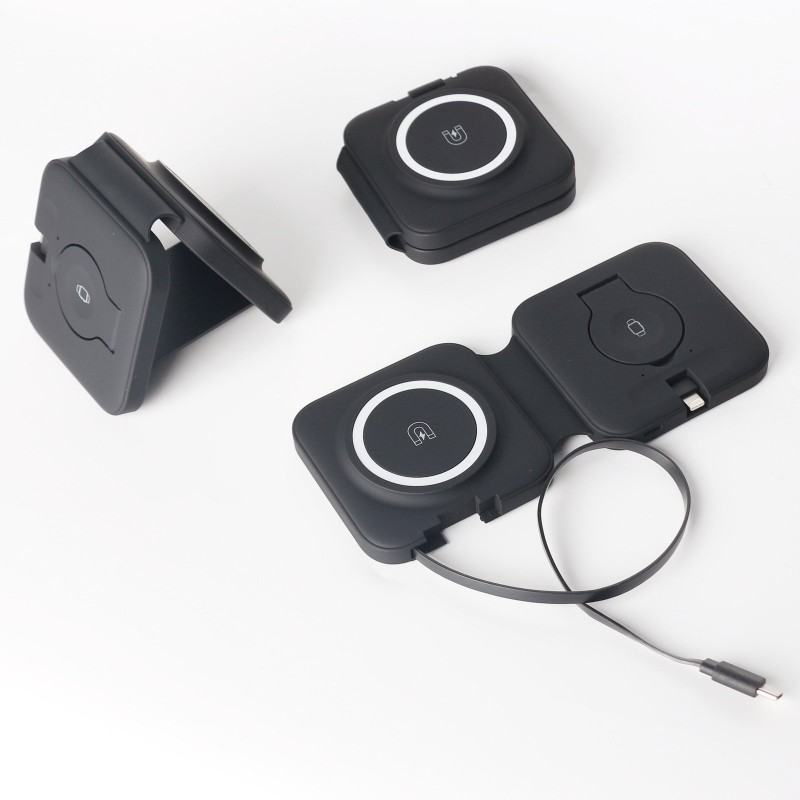 Three-in-one Wireless Charger Electrical Magnetic Wireless Charger Folding With Flexible Wire