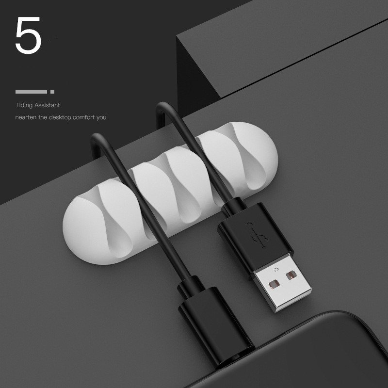 Smart Cable Holder Silicone Flexible Cable Winder Wire Organizer Holder Cord Management Clip For USB Earphone Network Cable