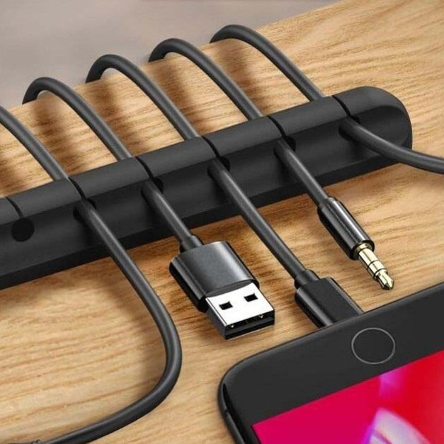 Self-adhesive Power Cord Fixed Clip Data Cable Card Silicone Desktop Cable Organizer
