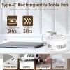 Quiet Table Fan 90 Degree Foldable Desk Fan With 4 Wind Speeds Type-C Rechargeable Wall-Mounted Fan Portable Desktop Fan For Home Bedroom Kitchen Office Outdoor Travel
