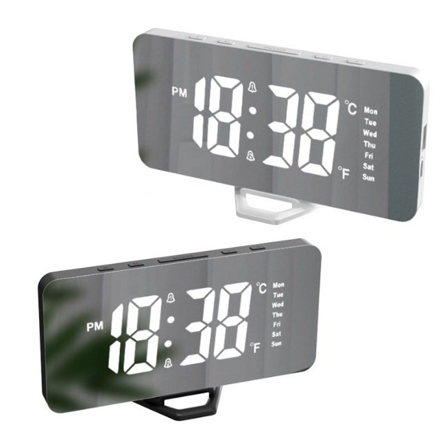Student Digital Mirror Seat Children Intelligent Electronic Voice Control Desktop Clock Plug-in